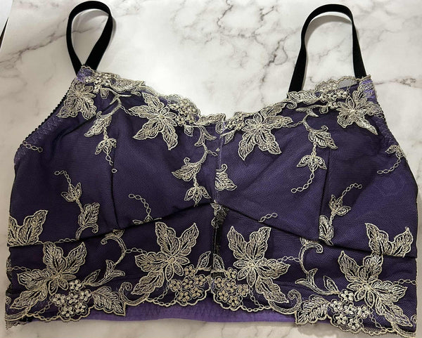 00.ピオニーノンワイヤー満月ブラ　バタフライ　商品番号：BOH902_BF